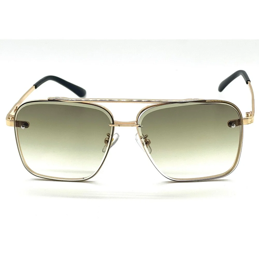 Women Oversized Square Sunglasses Gold Frame Gradient Lenses Fashion Eyewear New